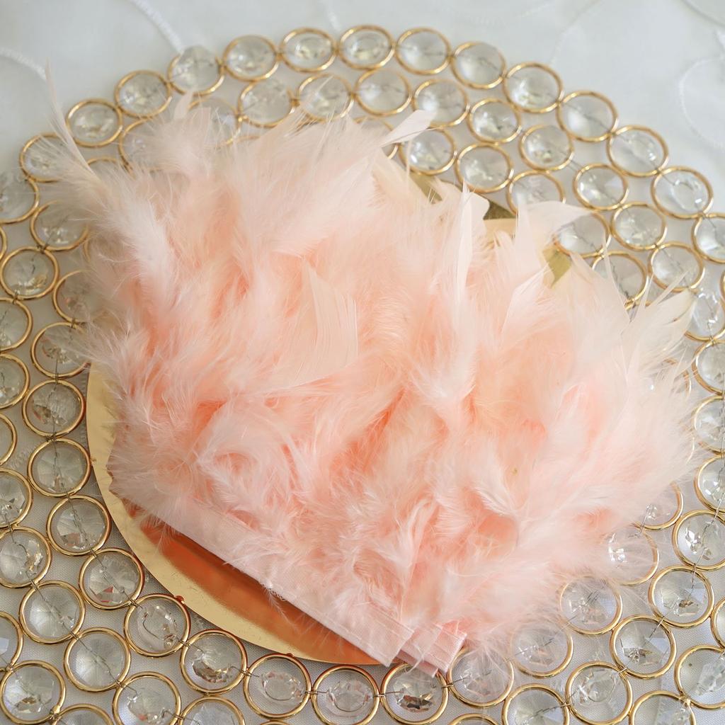 1 метр Натуральная отделка бахромой из перьев индейки 4-6 дюймов Пушистая лента из перьев марабу для рукоделия, шитья, украшения свадебного платья