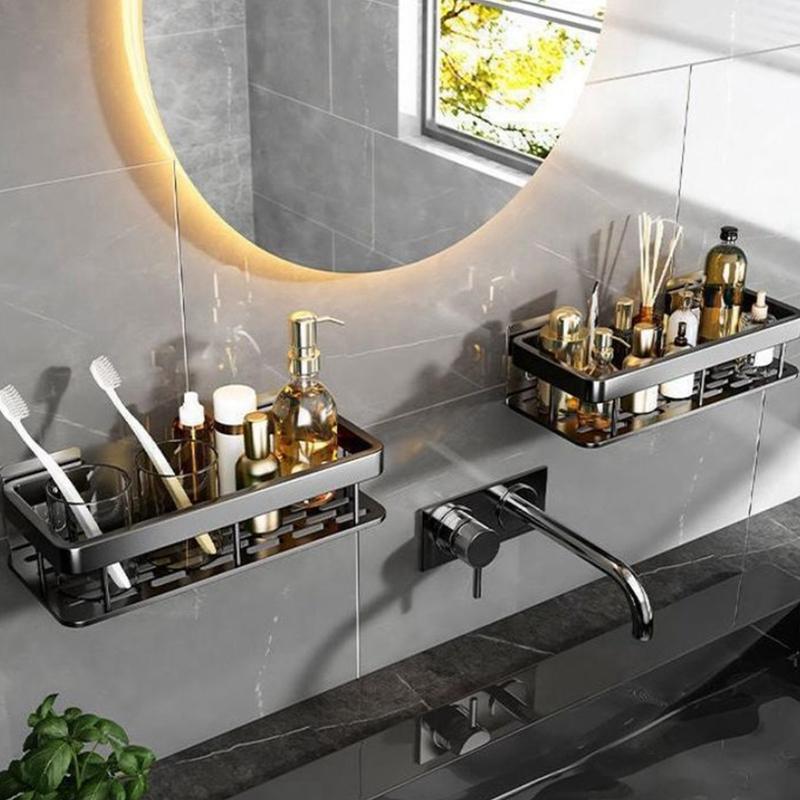 Полка для ванной комнаты из алюминиевого сплава, подставка для шампуня, кухонный органайзер, полки, угловая полка без сверла, аксессуары для ванной комнаты
