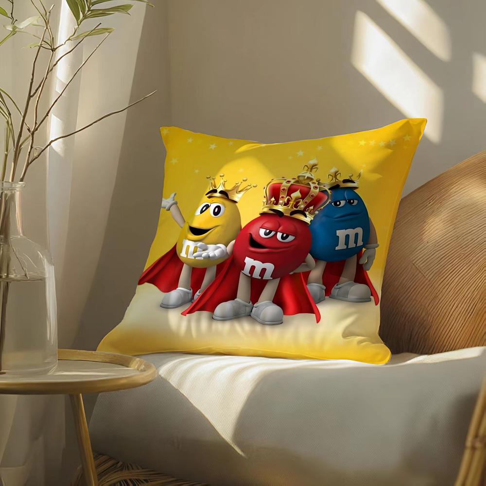 Cute Funny MMS Chocolate Cushion Cover Silky elegant Comfort Sofa Bed Invisible zipper Beach pillowcase