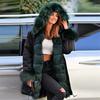 Women's Faux-Fur Shaggy Winter Coat Long Sleeve Open Front Outwear Fishtail Hooded Jacket