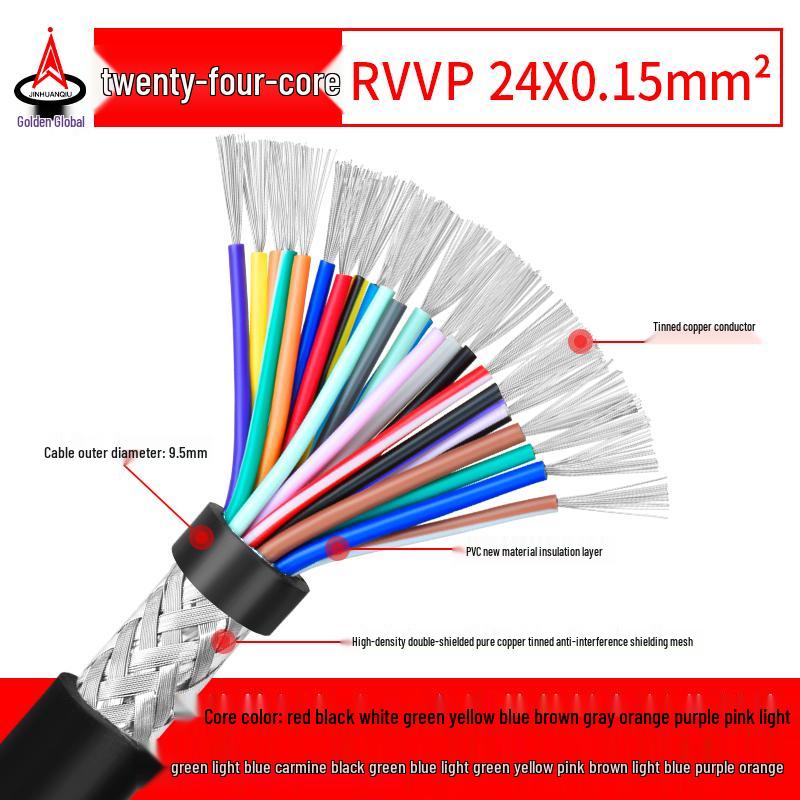RVVP Shielded Control Signal Cable - Available in 2 to 14 Cores, 0.15 to 0.2 Square