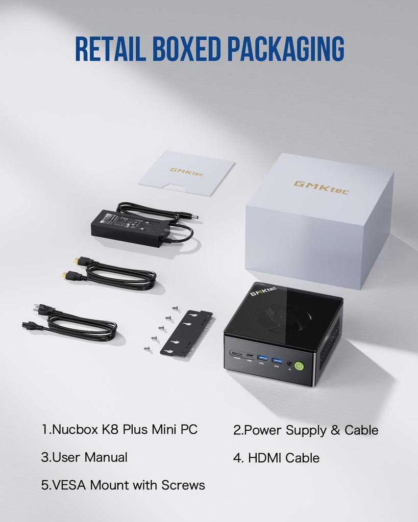 МИНИ-ПК GMK K8 plus 32 ГБ ОЗУ + 1 ТБ SSD AMD Ryzen 7 8845HS AMD Radeon 780M WINDOWS 11