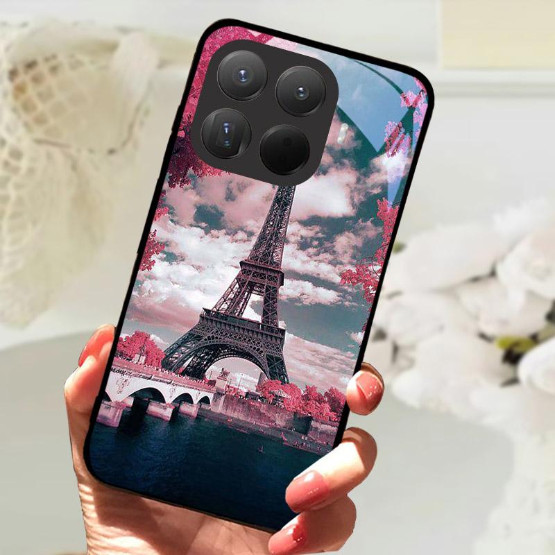Чехол для Xiaomi 15T Pro Модный Закаленное Стекло Задняя Крышка Телефона Для Xiaomi 15TPro 15 T Xiaomi15T Защитный Чехол Fundas Coque
