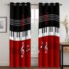 Musician Piano Keys Romantic Notes Modern Curtains For Living Room Bedroom Window Drapes Kitchen Curtains