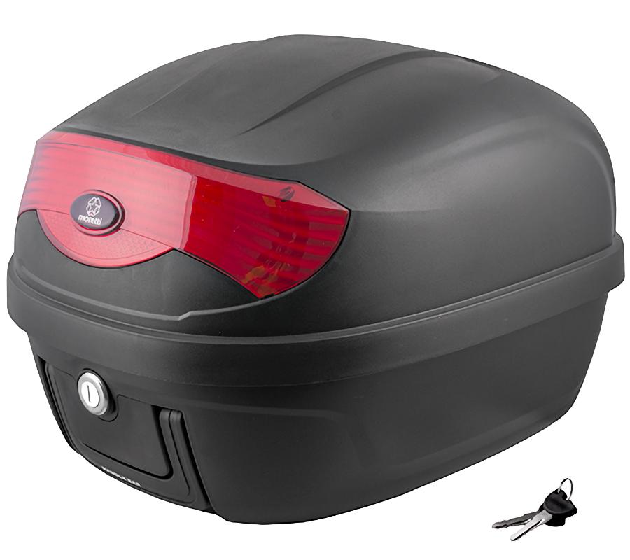 Kufer Moretti Mr-808, 28 L, Czarny, Czerwony Odblask
