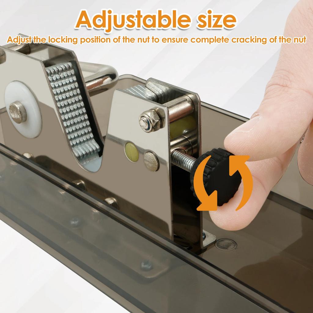 Орехокол из нержавеющей стали, инструмент для открывания орехов с регулируемой губкой, эффективный инструмент для колки пекана, миндаля, фундука, каштана