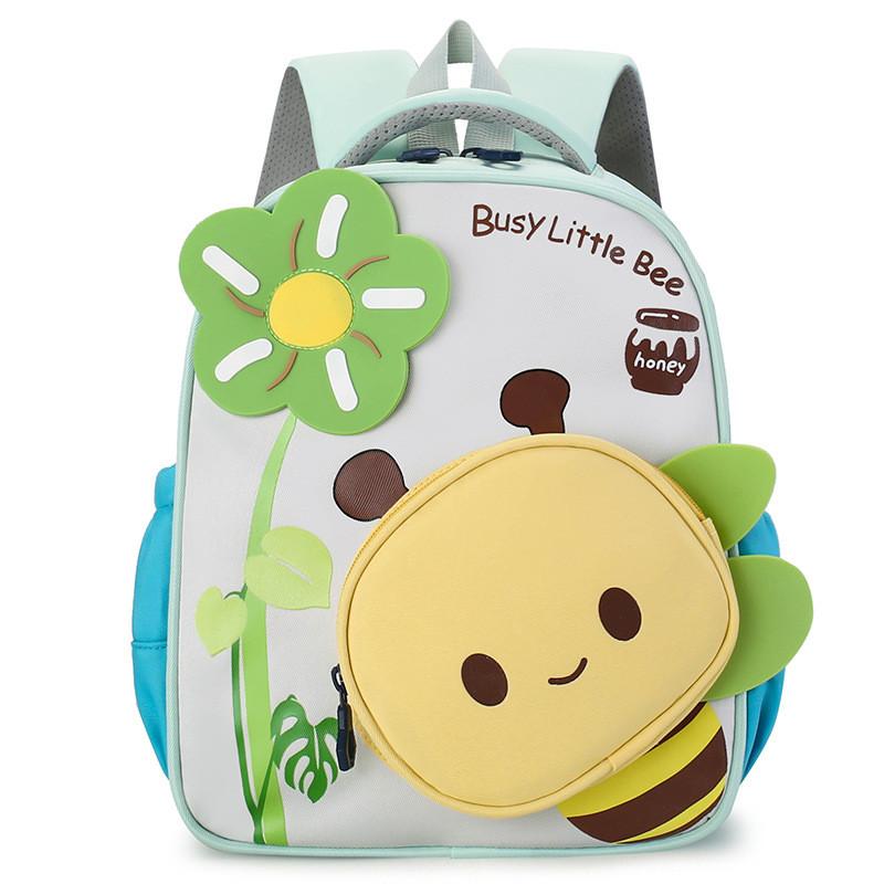 Cartoon Childrens Backpack With Small Bees And Flower Decorations For Use Daily