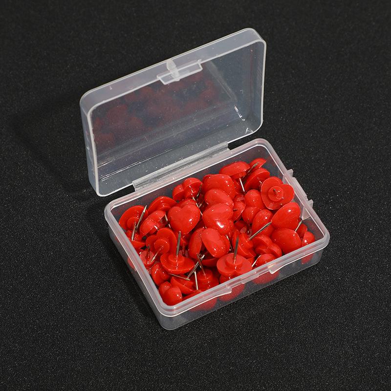 50 шт./компл. пластиковая пробковая доска в форме сердца, безопасные цветные кнопки, канцелярская кнопка, офисные школьные принадлежности