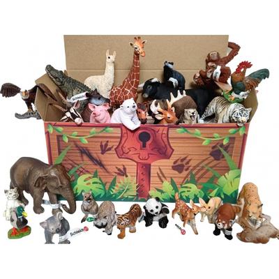 Schleich Фигурки животных 20 предметов набор Ассортимент Wild Life FARM WORLD schleich Treasure Box Подарок на день рождения (Пикихемо Оригинал) (Приключение)