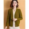Женский осенний свободный и толстый вязаный кардиган, простой и элегантный свитер-жакет для матери среднего возраста