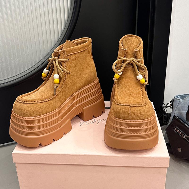 Платформенные ботильоны женские туфли на высоком каблуке дизайнерские шнурованные обувь модные зимние короткие женские ботинки новый тренд спорт mujer botas