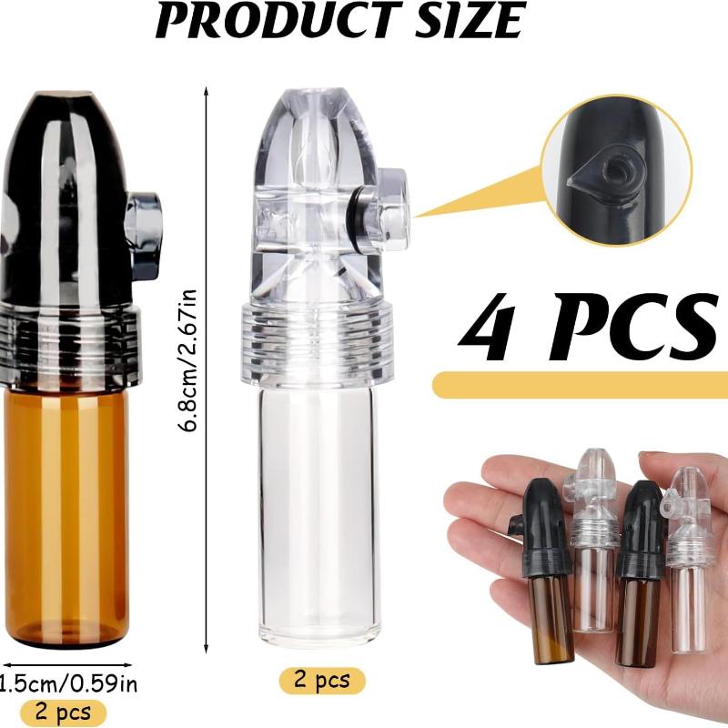 4 Pack Camping Spice Containers, Portable Spice Dispenser with Knob Switch Storage Bottle, Salt and Pepper Shakers Spice Storage for Outdoor Activitie