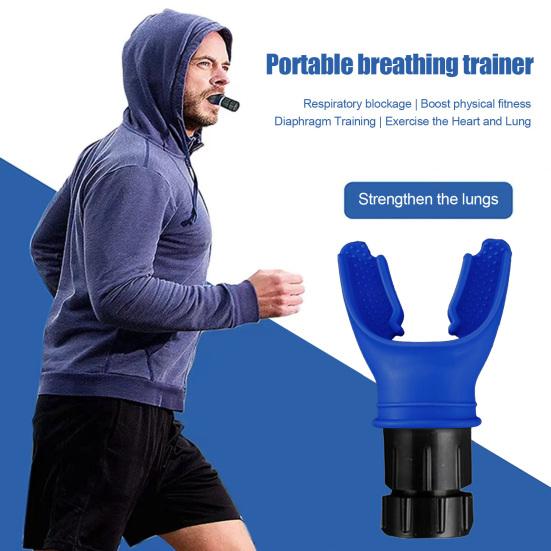 Дыхательный тренажер Портативный дыхательный тренажер для мышц Регулируемое сопротивление Устройство для тренировки оральных мышц для бега Ежедневные фитнес-тренировки