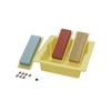SK11 Kenshi 3-Stone Whetstone Set (#220/#1000/#3000) with Sharpening Bucket, Green