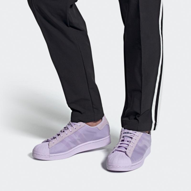 adidas Оригинальные кроссовки Superstar из синтетической кожи, ретро, повседневные, низкие, унисекс, фиолетовые FZ5216