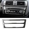 Carbon Fiber Car Air Conditioning CD Panel Cover Sticker Decoration Auto Interior Accessories For BMW F20 F21 1 Series 2012-15