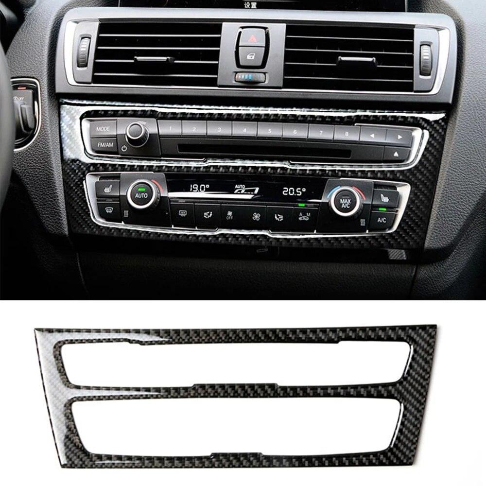 Наклейка-декорация на панель CD-плеера кондиционера из углеродного волокна, аксессуары для интерьера автомобиля, для BMW F20 F21 1 серии 2012-15