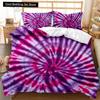 Комплект постельного белья Boho Tie Dye, комплект постельного белья в стиле хиппи, комплект постельного белья синего и фиолетового цвета для двоих, цыганский комплект постельного белья размера «king-size», полиэстеровый чехол для одеяла