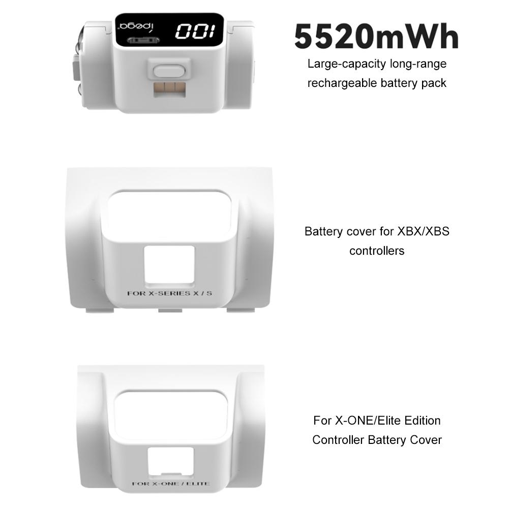 Аккумуляторный блок для контроллера 1350 мАч с цифровым дисплеем и зарядным кабелем, комплект зарядных аксессуаров для XBOX Series X/S