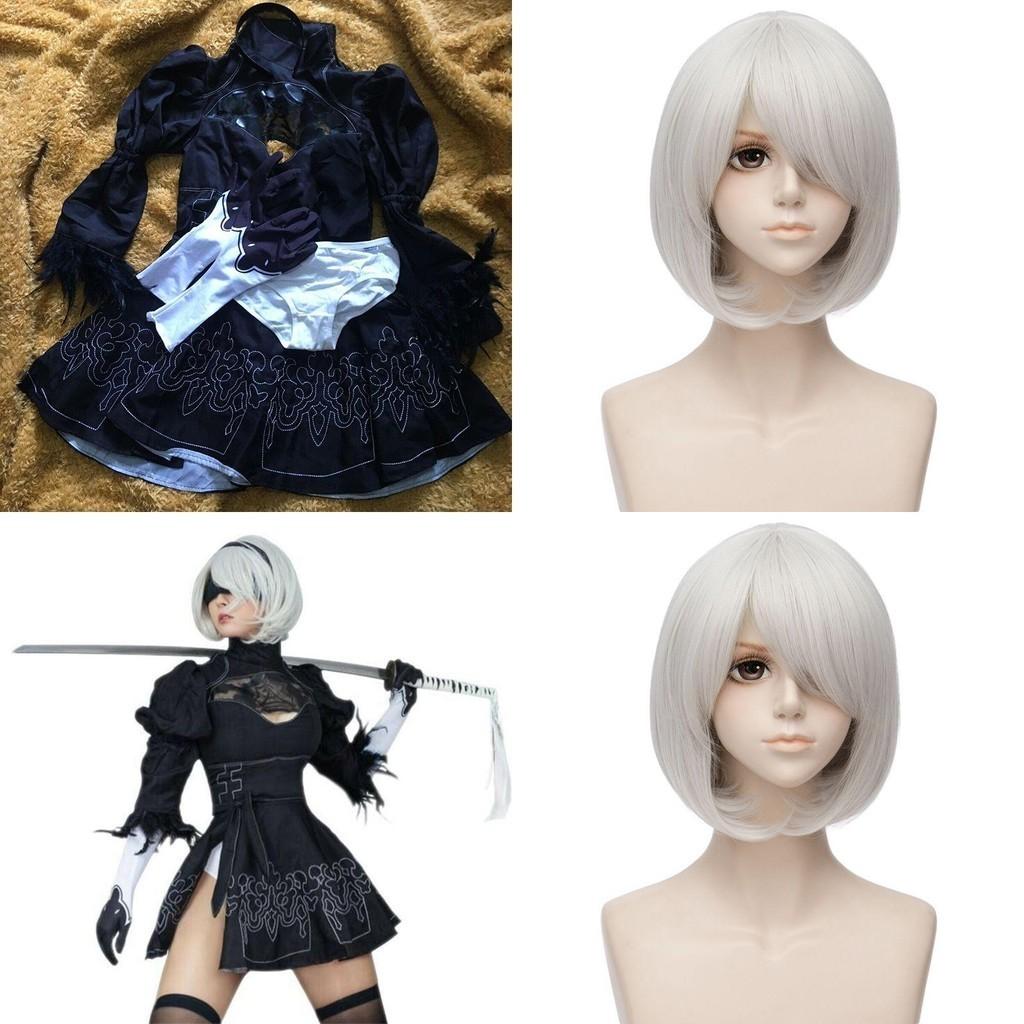 Стильное и детализированное платье-костюм 2B ЙоРХа №2 из Nier Automata с повязкой на глаз