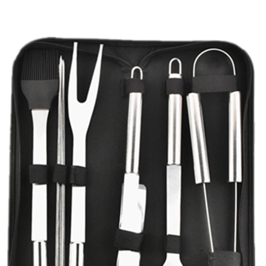 Stainless Steel BBQ Tool Set BBQ Grill Accessories Set Barbecue Tools for Outdoor Indoor Grilling Oxford Bag 9Pcs