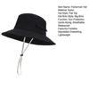 Fisherman Hat Wide Brim Adjustable Drawstring Windproof Buckle Bucket Hat Outdoor Travel Hiking