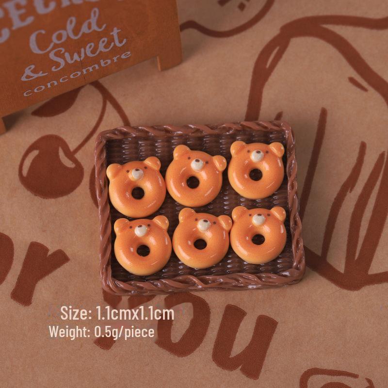 Мини-игровой набор «Еда»: Имитация хлеба, круассана, тоста, сумки в виде кошачьих когтей, самодельный крем-клей, шпилька для волос, гвоздь и аксессуары из смолы