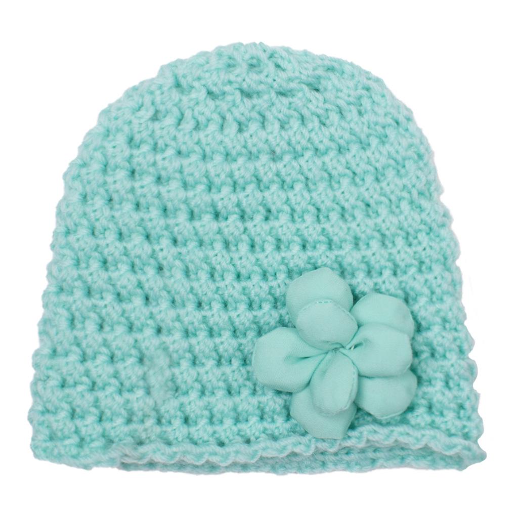 European & American Winter Knitted Wool Baby Hat with Small Flowers - Multicolor, Warm Pullover Design