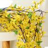 2 шт. шелковые весенние желтые цветы искусственные цветы виноградная лоза искусственные жасминовые лозы поддельные цветы виноградная лоза подвесной плющ для стены свадебная арка украшение дома