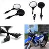 A Pair Motorcycle Black Universal 10mm Side Rearview Mirror Rearview Mirror Anti-fall Folding Round Rearview Mirror