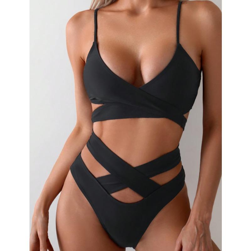 Новый сексуальный полый раздельный купальник-бикини женский высококачественный пляжный купальник для горячих источников