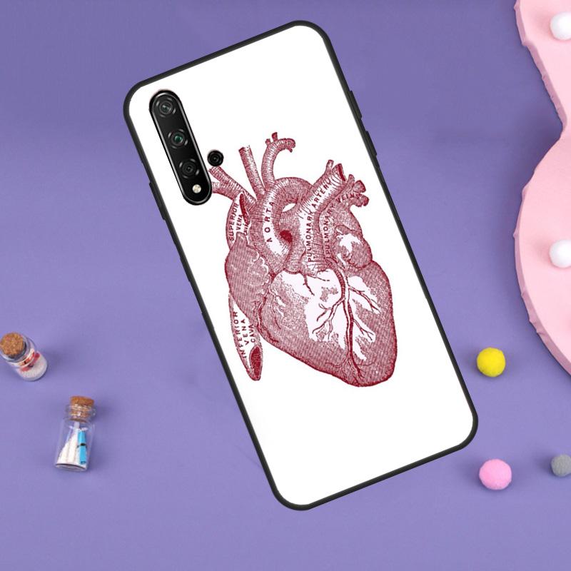 Anatomical Heart Anatomy Case For Huawei P30 P20 P40 Lite Nova 5T 11i 8i 3i 9 10 SE 11 Pro Y90 Y70 Y61 Y60 Y91 Cover