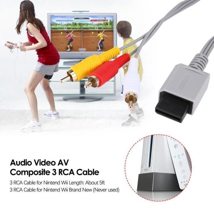 Câble Audio vidéo - Nintendo - AV Composite - 1.8 mètres - 3 RCA - Plaqué or