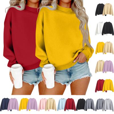 Женский модный повседневный топ с длинными рукавами и круглым вырезом, толстовка-комбо