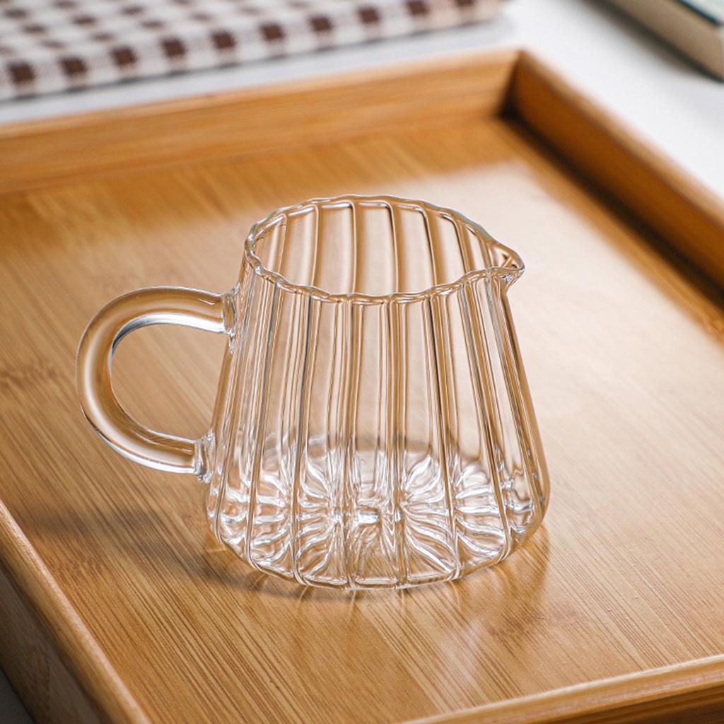 Glass Coffee Milk Jug Multifunctional Tea Pitcher Heat Resistant Transparent for Living Room Household Cafe Office Beverage