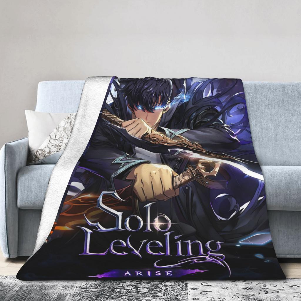 Vintage Solos Levelings Anime Coral Fleece Plush Throw Blanket Blankets for Bed Bedroom Warm Plush Thin Quilt,