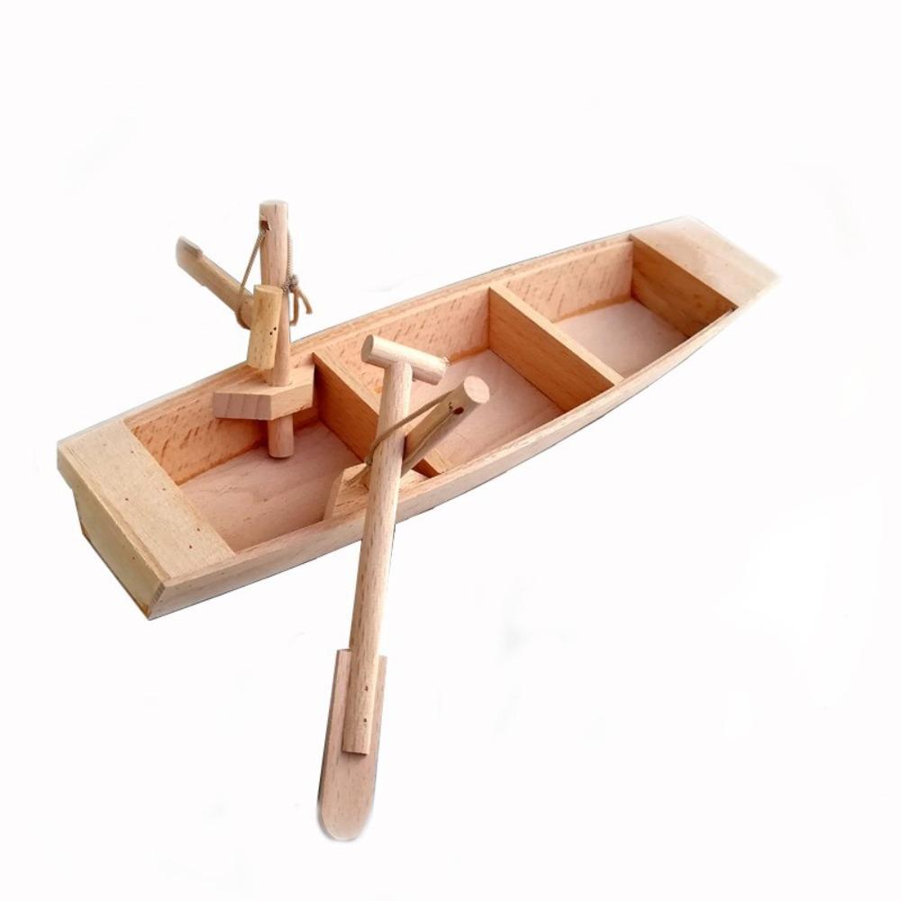 Vintage Decor Wooden Boat Model Home Decoration Boat Model Ornaments Fishing Boat Decor Kids Toy