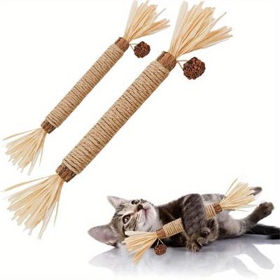Популярная игрушка для кошек для домашних животных Polygonum multigonum желчные фрукты Рафия, трава, палочка для чистки зубов, устойчивая к укусам молярная игрушка для кошек