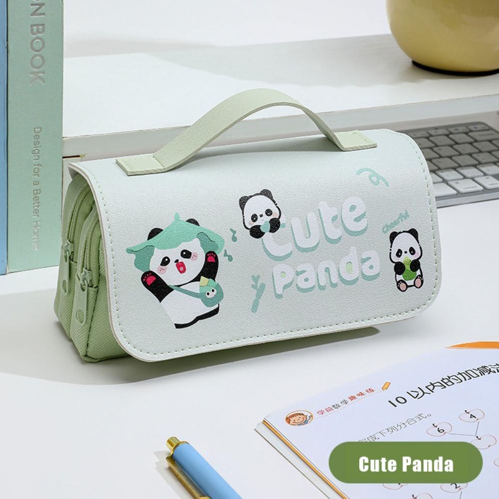 Многослойный пенал Капибара/Панда/Свинья/Кролик Канцелярская сумка Портативный пенал для ручек Студент