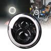 7 Inch Round LED Car Motorcycle Headlight 40W 60W Hi/Low Beam White(Amber) DRL Halo Ring Angle Eyes for Wrangler for Suzuki
