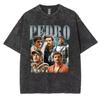 Limited Pedro Pascal Actor Washed Vintage T Shirt Men Women Casual Oversized T-shirt Fashion High Quality Cotton Tees Streetwear