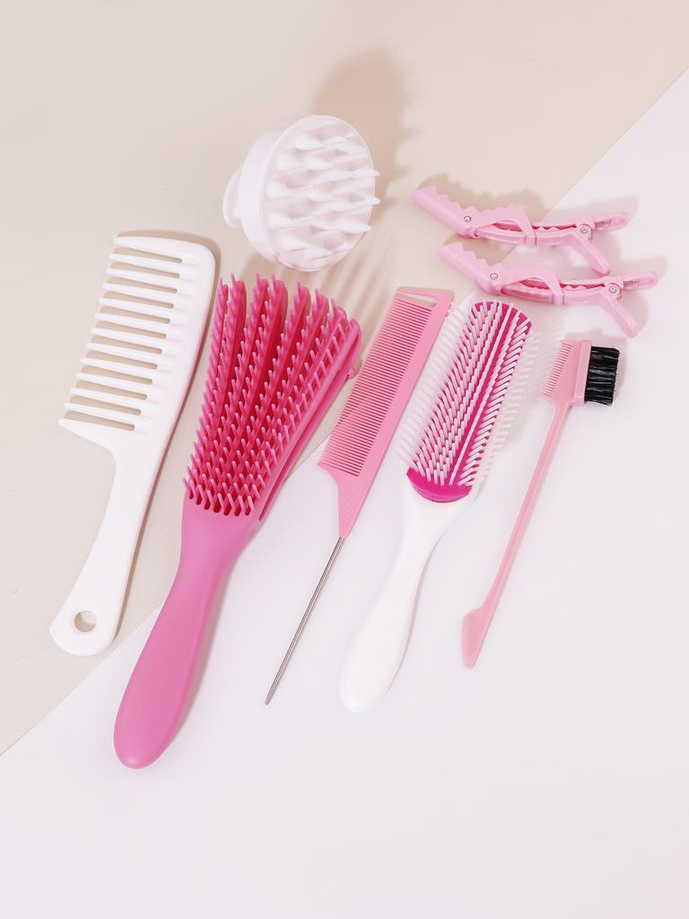 8pcs Grooming Set, Hair Removal Brush, Shampoo Brush, Easier Hair Removal, Suitable for Home Salons, Hair Styling