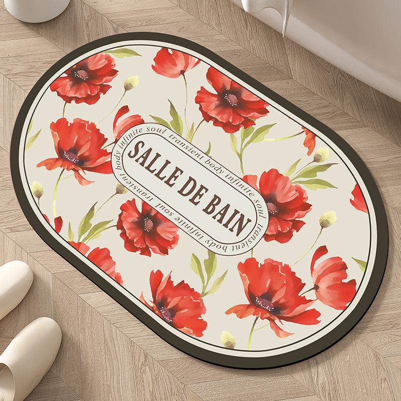 Modern Simple Bathroom Non-slip Absorbent Diatom Mud Mat Household Bathroom Door Dirty and Wear-resistant Foot Mat