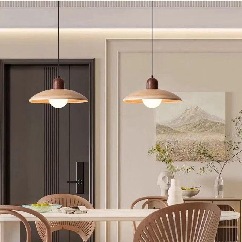 Японский ретро деревянный подвесной светильник