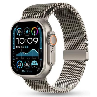 Ремешок для Apple Watch Series 10 Ultra 9 8 7 SE 6 5 4 3 2 1 46 мм 49 мм 45 мм 44 мм 42 мм Титановый миланский ремешок с застежкой-вставкой