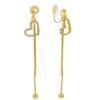 2023 New Design Earrings Love Rhinestone Long Tassel Earring Mosquito Coil No Piercing Ear Clip Female
