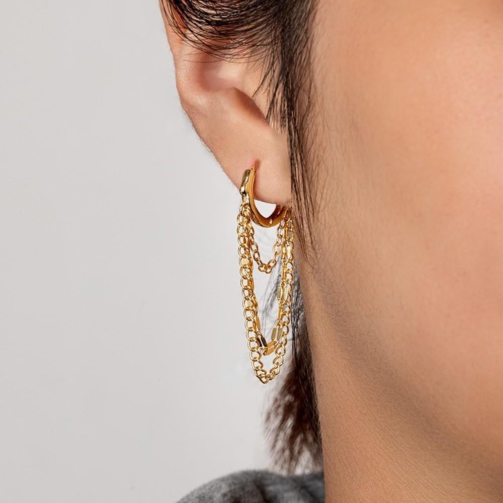 Zinc Zinc Alloy Chain Earrings Hypoallergenic Dangle Drop Earrings Accessory Ear Cuff Gift