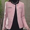 Spring 2025 Women's Slim Fit Round Neck Long Sleeve Coat - Mother's Fashion Style