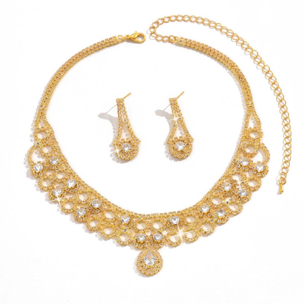 Комплект украшений с кисточками в виде капель воды: Ожерелье, Серьги, Браслет для Элегантного Вечернего Платья