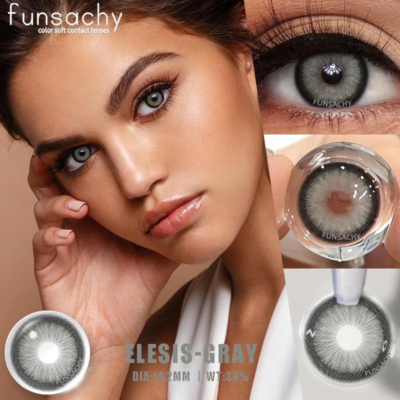 FUNSACHY НОВЫЕ 1 пара зеленых контактных линз для глаз Натуральные цветные линзы Цветные глаза Синие линзы Косметические серые зрачки Ежегодно